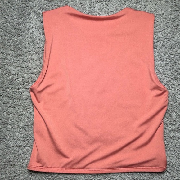 Wasabi Mint Top Womens Large Crewneck Sleeveless Cropped Double Layer Activewear - Picture 4 of 4